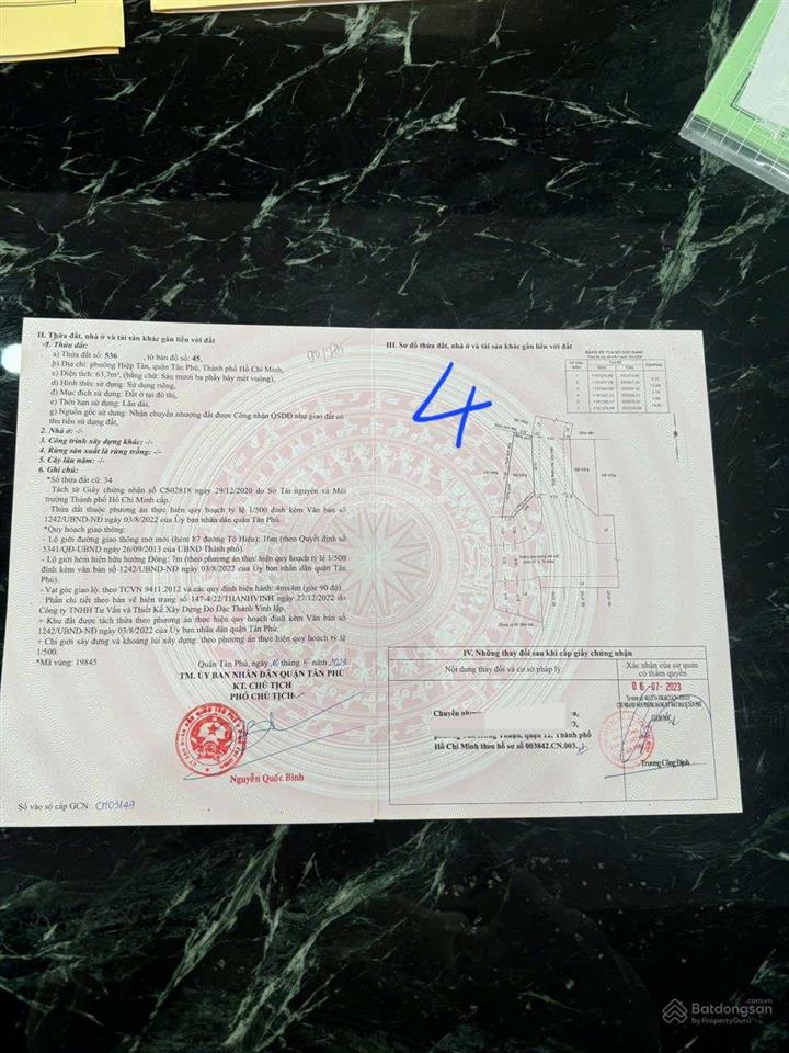 Bán lô đất góc 2 mặt tiền và 2 lô hẻm 87 tô hiệu sổ tại nhà giá 130tr/m