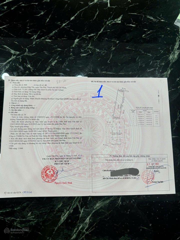 Bán lô đất góc 2 mặt tiền và 2 lô hẻm 87 tô hiệu sổ tại nhà giá 130tr/m