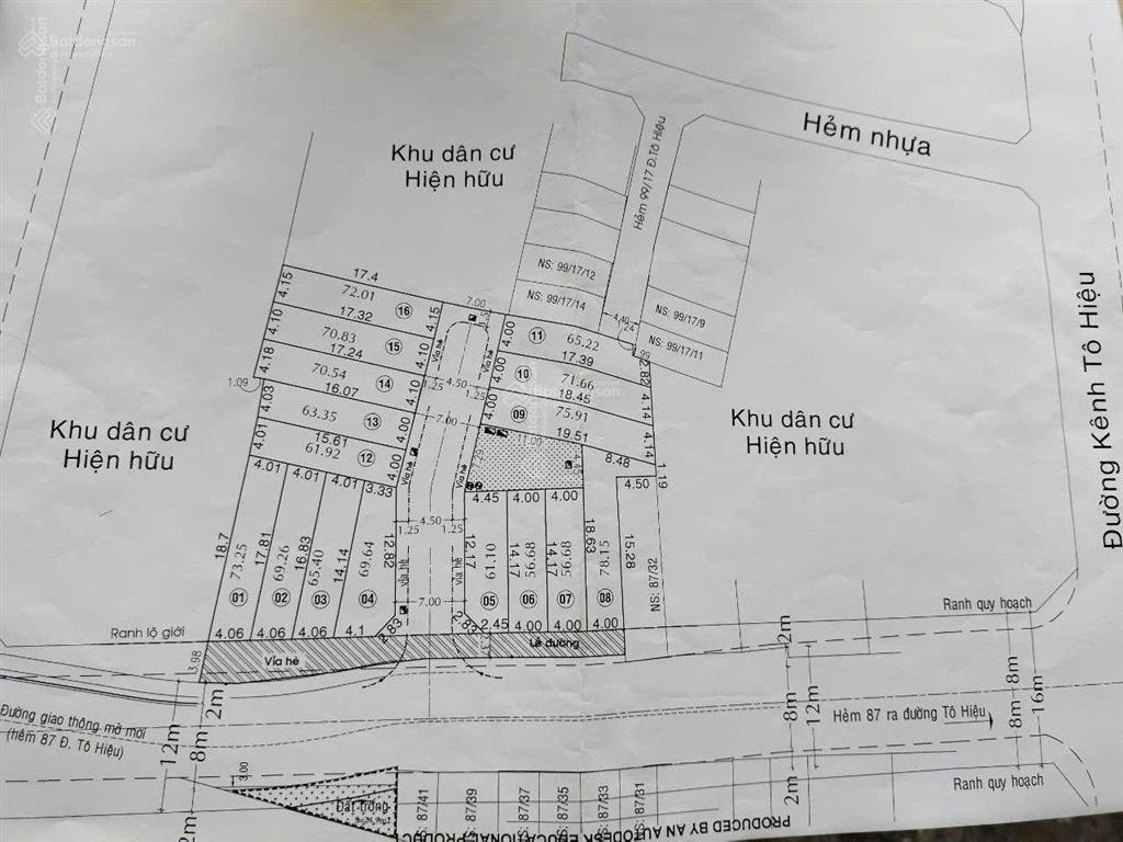 Bán lô đất góc 2 mặt tiền 87 tô hiệu sổ sẵn tại nhà giá 8tỷ