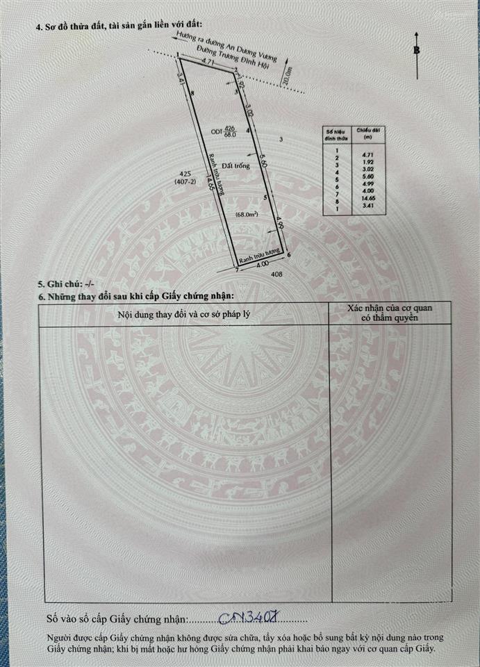 Bán đất tại trương đình hội, 145 triệu / m2, 68m2, ngõ vào 20m, pháp lý đầy đủ