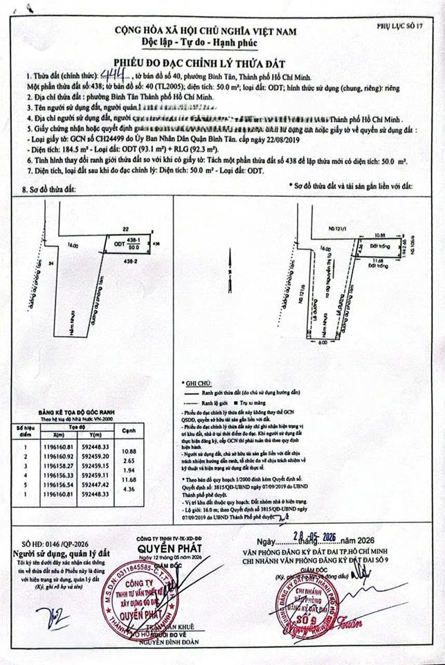 Bán đất tại nguyễn thị tú, 3,2 tỷ, 50m2, mặt tiền 4,4m, pháp lý đầy đủ
