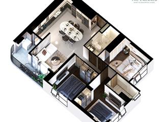 Căn hoa hậu trần cao 6m của emerald 68 coteccons góc bo tròn 2 view sông sài gòn tuyệt đỉnh