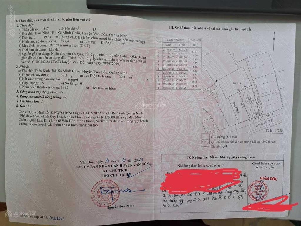 Bán 400m2 mặt phố đi bộ minh châu liền kề minh châu beach resort