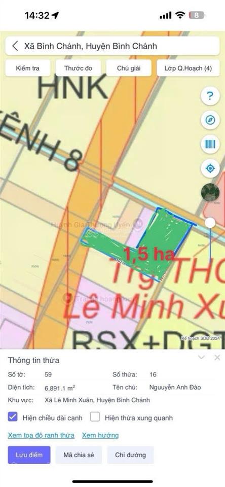 Bán đất 2 mặt tiền vành đai 4  kênh số 8, giá 7 triệu / m2, 15000 m2