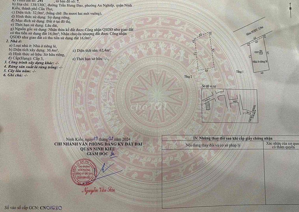 NHÀ LẦU H138 TRẦN HƯNG ĐẠO,VỊ TRÍ ĐẸP TRUNG TÂM NINH KIỀU,KẾ CHỢ