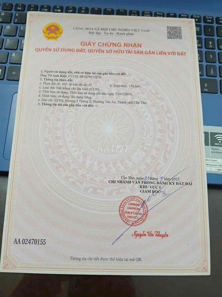 BÁN ĐẤT TẶNG 3 PHÒNG TRỌ HÊM ĐỐI DIỆN CỔNG BV DA LIỄU TP CẦN THƠ