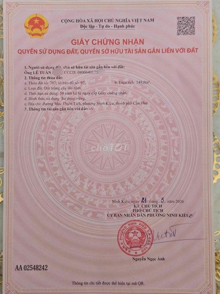 NỀN 149M2 HẺM 108/75 NGUYỄN VIỆT HỒNG,GIÁ RẺ KHÁCH NHANH TAY CHỐT