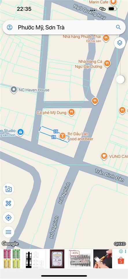 Cần bán lô đất 3mt đường hồ nghinh giá tốt s262m ( 79 tỉ )