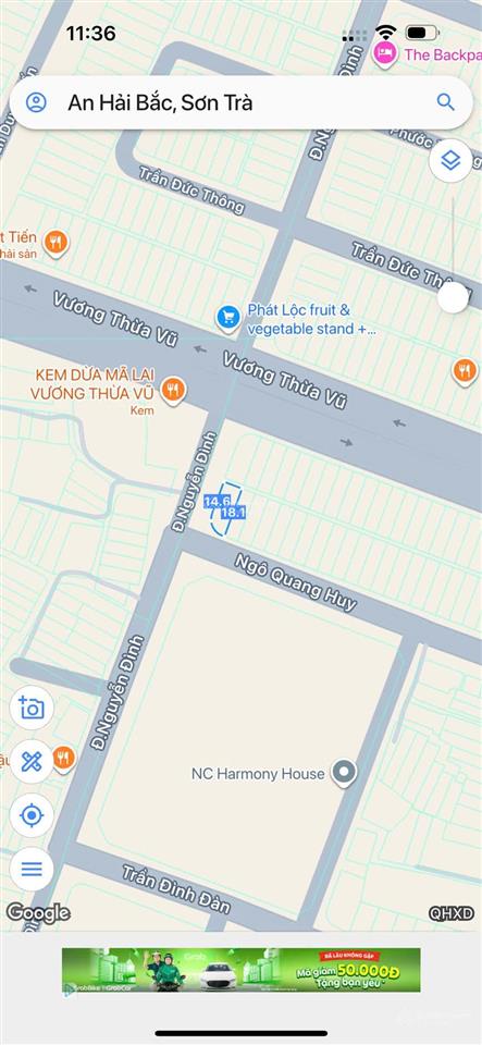 Cần bán lô đất 2mt giá tốt đường ngô quang huy s206m ( 36 tỉ )