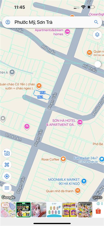 Cần bán đất 2mt đường phấn vấn + phước trường 7 s95m2 ( 18,5 tỉ )