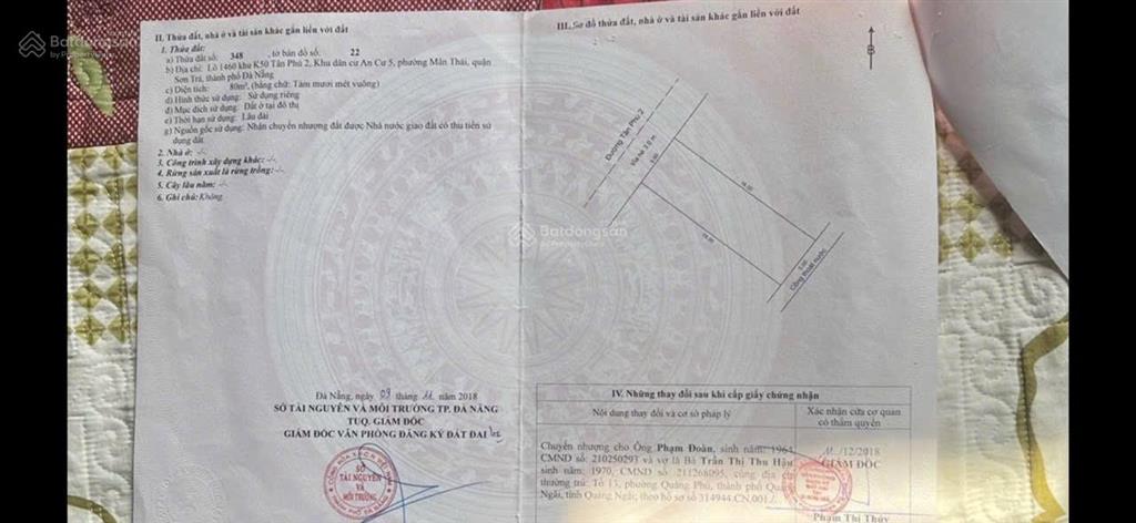 Cần bán lô đất giá tốt khu vực đường tân phú 2 80m (9,6 tỉ)