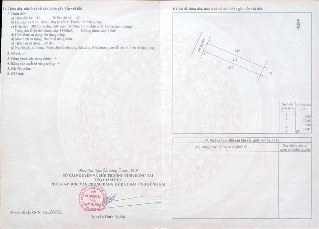 Bán 189m2 thổ cư toàn bộ hẻm ô tô từ đường vành đai 3 xã vĩnh thanh giá tốt để đầu tư!