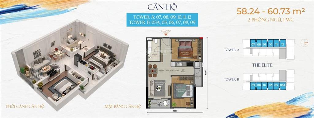 Chuyển nhượng căn maison grand phú mỹ, 58m2  2pn1wc