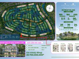 Bán shop villa đảo song lập eco retreat. sản phẩm từ chủ đầu tư, tự do chuyển nhượng