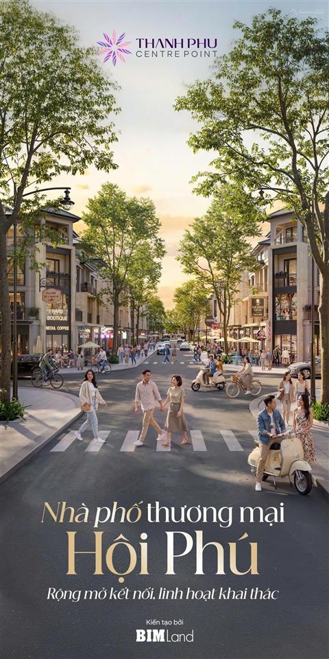 Bán nhà phố thanh phú centre point bến lức (chủ đầu tư bim land)  đợt 1 giá cđt, hỗ trợ ls 0% 24th