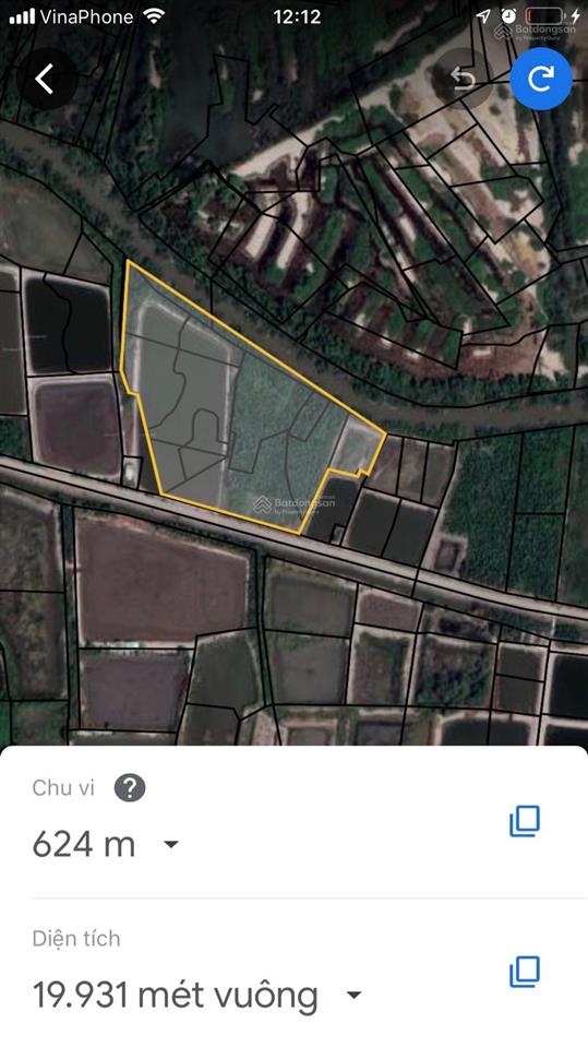 Bán lô đất mt đường đê n6 khu dân cư tam thôn hiệp, xã bình khánh, cần giờ