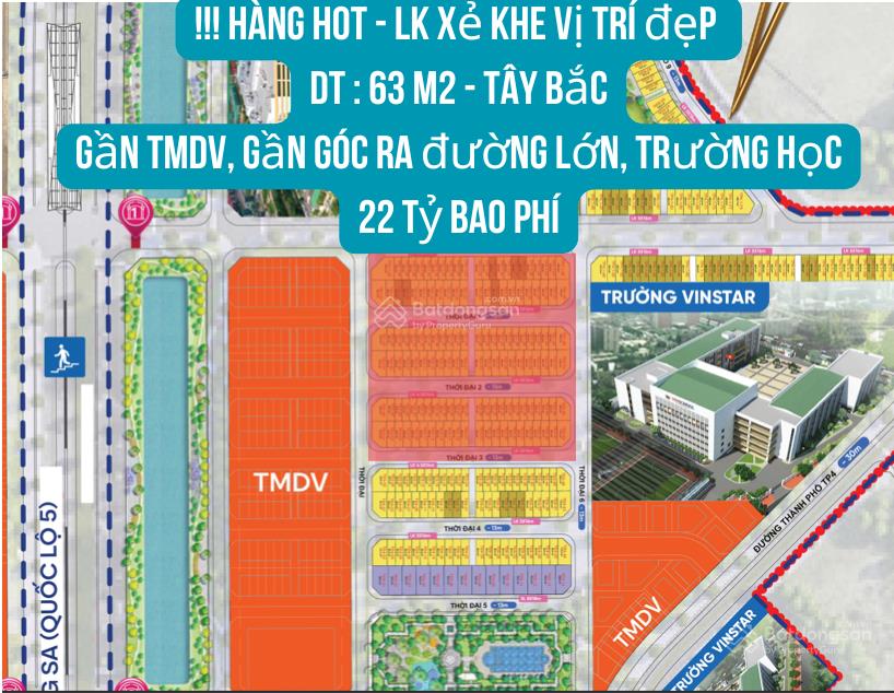 Hàng hiếm liền kề xẻ khe dt 63m2 khu thời đại, vinhomes global gate, gần hồ, đường lớn, công viên