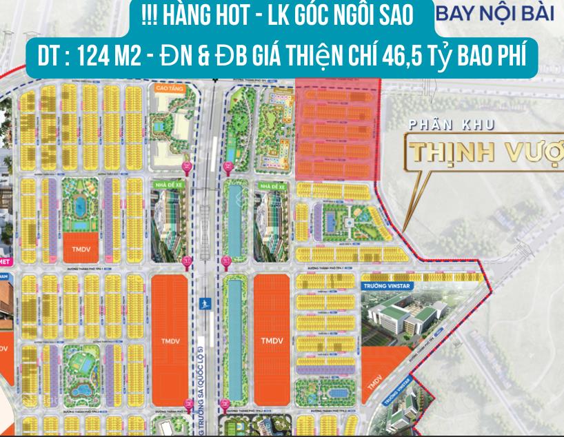 Hàng hiếm liền kề lô góc khu ngôi sao, vinhomes global gate để ở hay kinh doanh đều thuận lợi