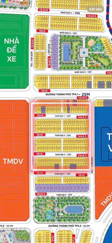 Bán liền kề thời đại thịnh vượng, 63m2, giá 19 tỷ bao phí