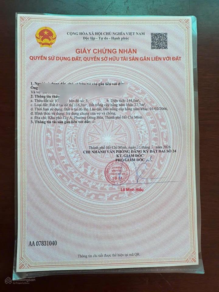 Chính chủ bán nhà 3 lầu mặt tiền đường nhựa 8m thông, ngay trung tâm đông hòa