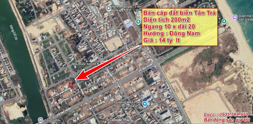 Cần bán 200m2 đất biển gần đường trường sa đà nẵng, đường 7,5m ngang 10m, giá tốt nhất thị trường