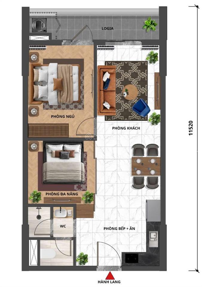 Bán căn hộ 2pn, 60m2, chỉ nhỉnh 2 tỷ, trục đường nguyễn phước lan, hòa xuân giá hời thị trường
