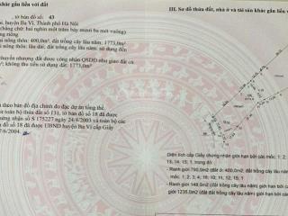 Chính chủ bán 2173m2 đất ba trại ba vì hà nội có 400m2 thổ cư, sổ đỏ chính chủ tiềm năng x2x3
