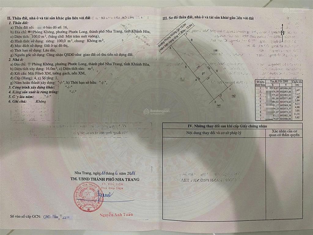 Bán đất mặt đường phòng không tp nha trang giá tốt đầu tư