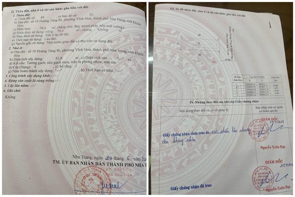 Bán đất mặt tiền đường hoàng tăng bí tp nha trang chỉ 7.1 tỉ