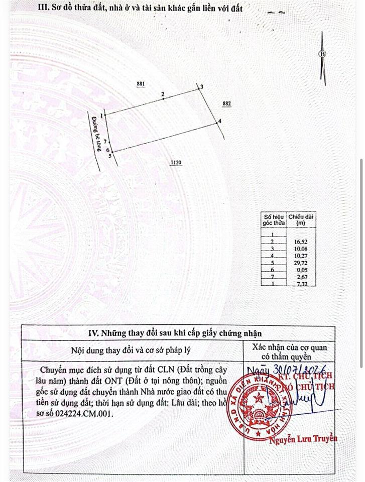 Bán đất vườn diên an  diên khánh thôn an ninh vị trí đẹp giá tốt