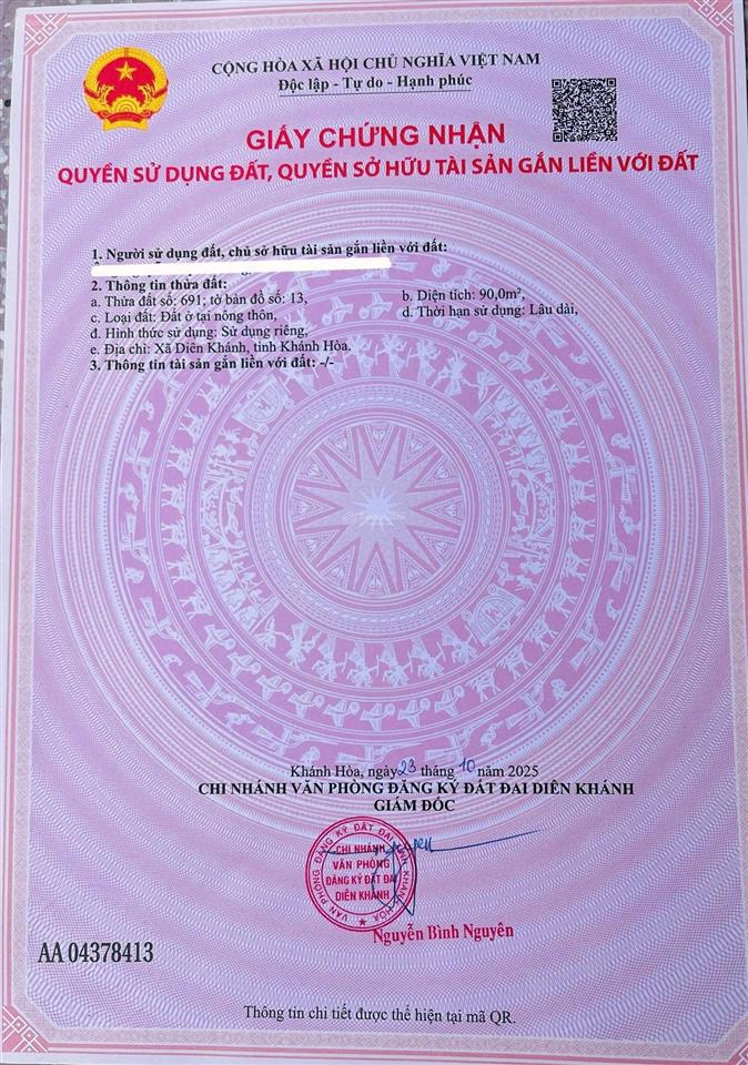 Bán đất tái định cư bầu gáo, diên khánh, giá rẻ nhất khu vực