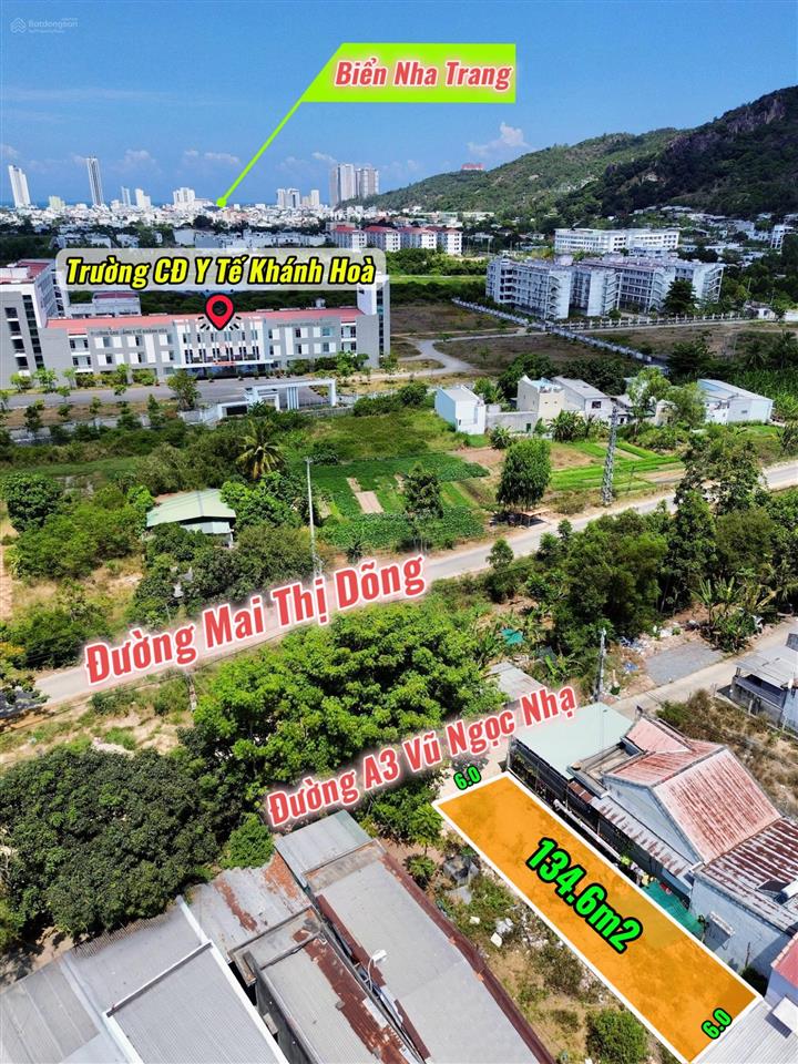 Bán đất vĩnh ngọc cách biển chỉ 4km. đường oto 5m đối diện trường cđ y tế khánh hoà