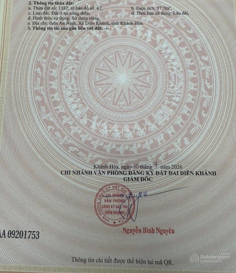 Bán đất đường huỳnh thúc kháng diên an cách đường võ nguyên giáp chỉ 100m