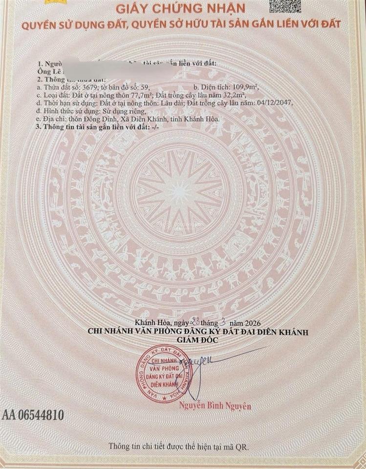 Đất đường huỳnh thúc kháng đông dinh diên toàn cách đường võ nguyên giáp chỉ 50m