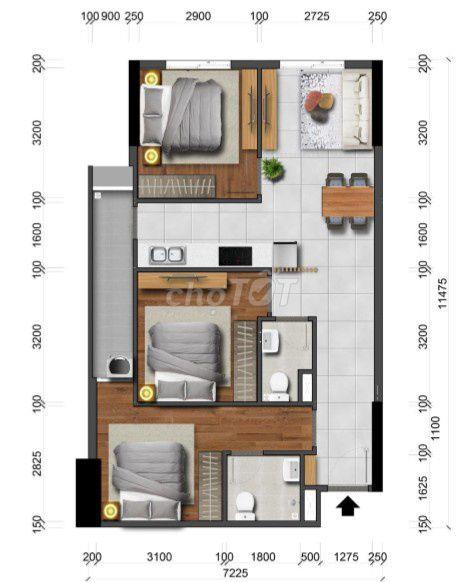 Căn hộ 3PN siêu hiếm. Vị trí cách cầu Bình Lợi 6km. 77m2 chỉ 2,45 Tỷ