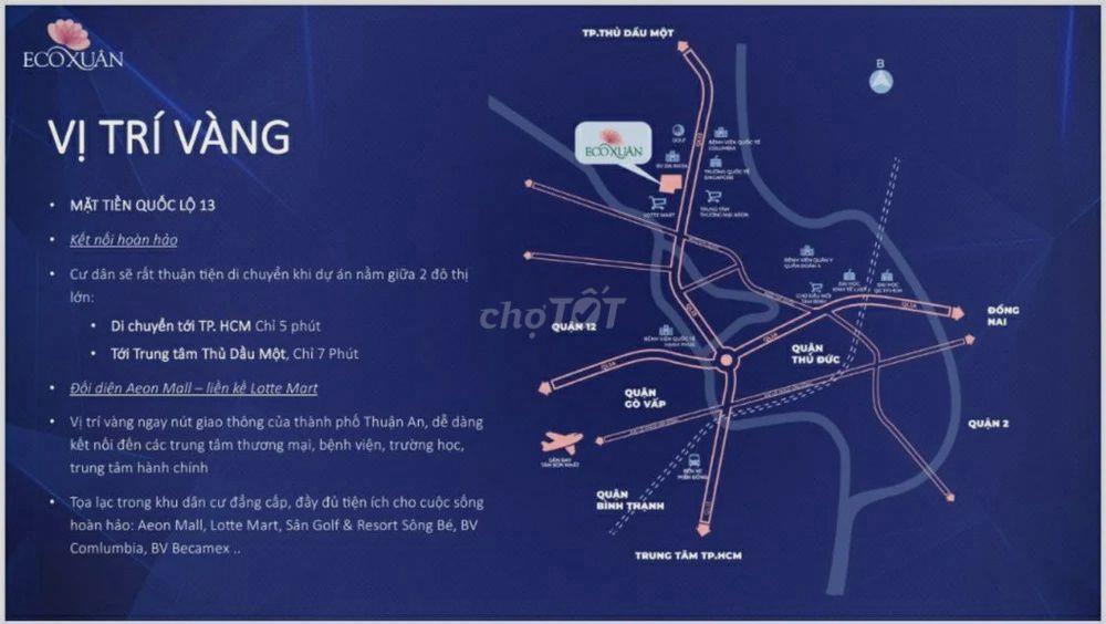 Bán căn hộ 3PN EcoXuân mặt tiền QL13 - Sát Phạm Văn Đồng (Gigamall)