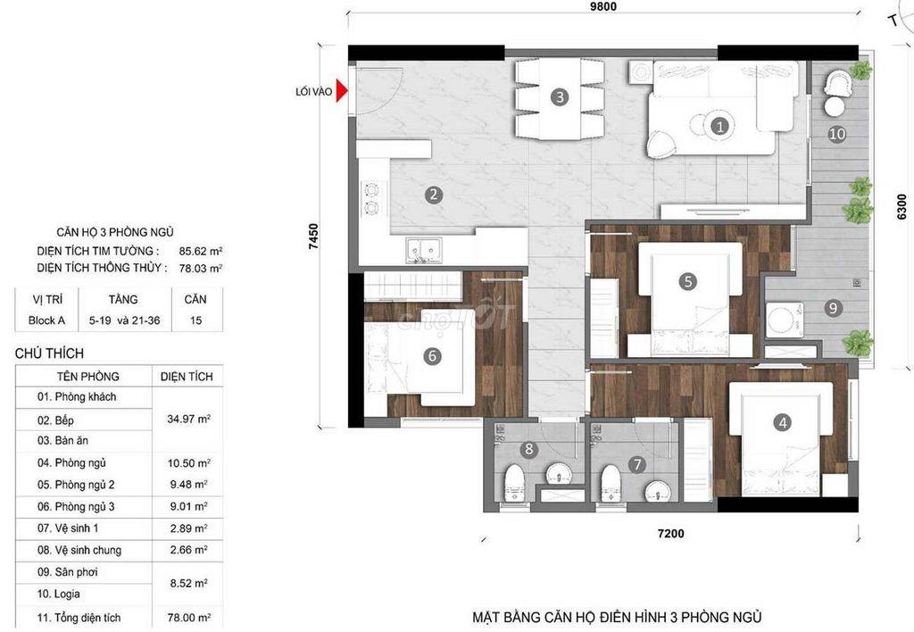CĂN GÓC 90m2 - 3PN [OPAL SKYLINE] SÁT BV QUỐC TẾ BECAMEX