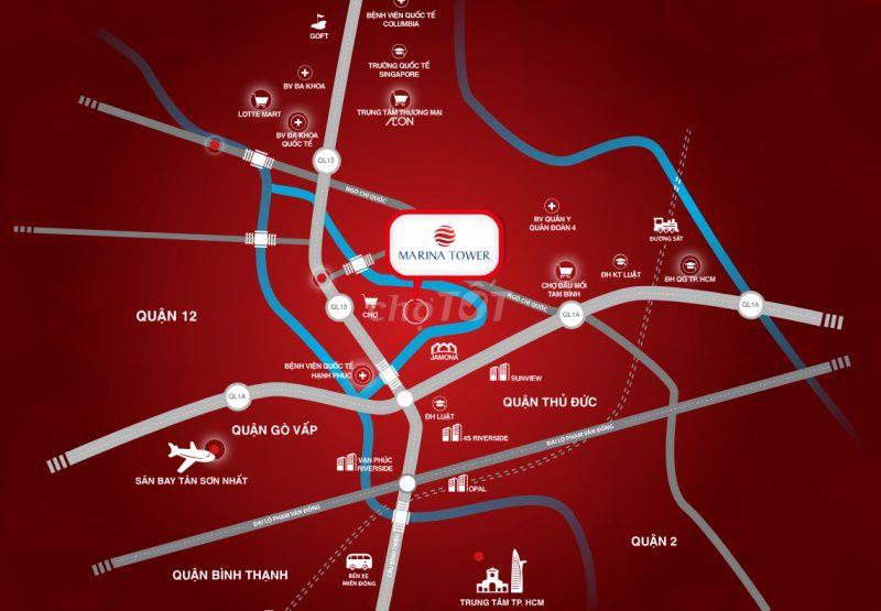 [MARINA TOWER] Chung cư 3PN view sông + hồ bơi. Hướng ĐN siêu thoáng