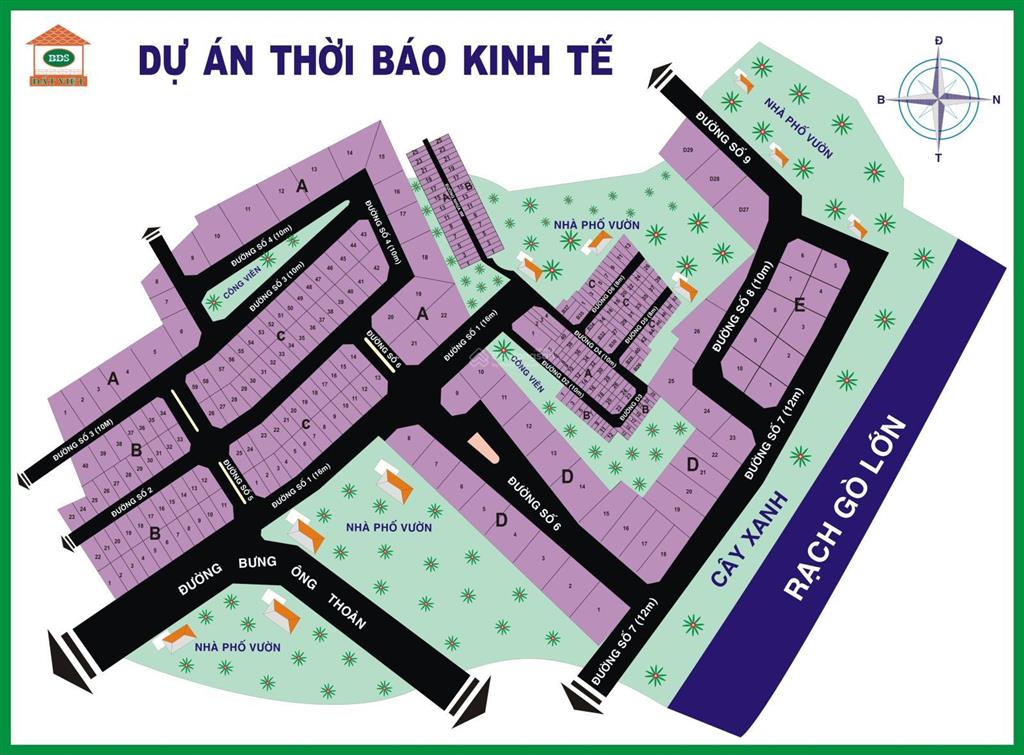 Đất nền dự án thời báo kinh tế, bưng ông thoàn, phường long trường dt 8x20m giá bán nhanh 60tr/m2