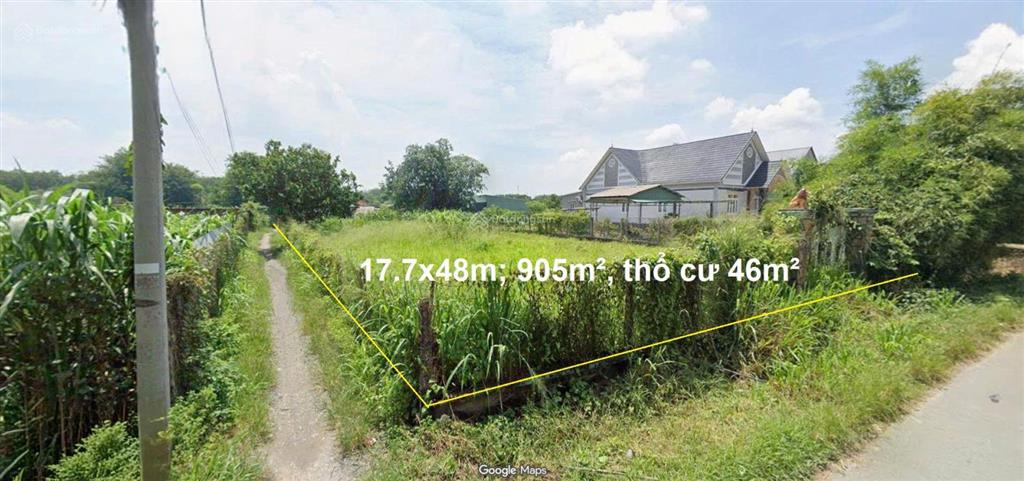 Bán đất mặt tiền đường 802 (tỉnh lộ 15 vào 170m), xã an phú, củ chi, 905m2, 17,7x48m, giá chỉ 3 tỷ
