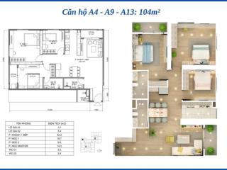 Bán cc 3pn 2wc tại bid residence, 4,6 tỷ, 104m2, đông bắc, đông nam
