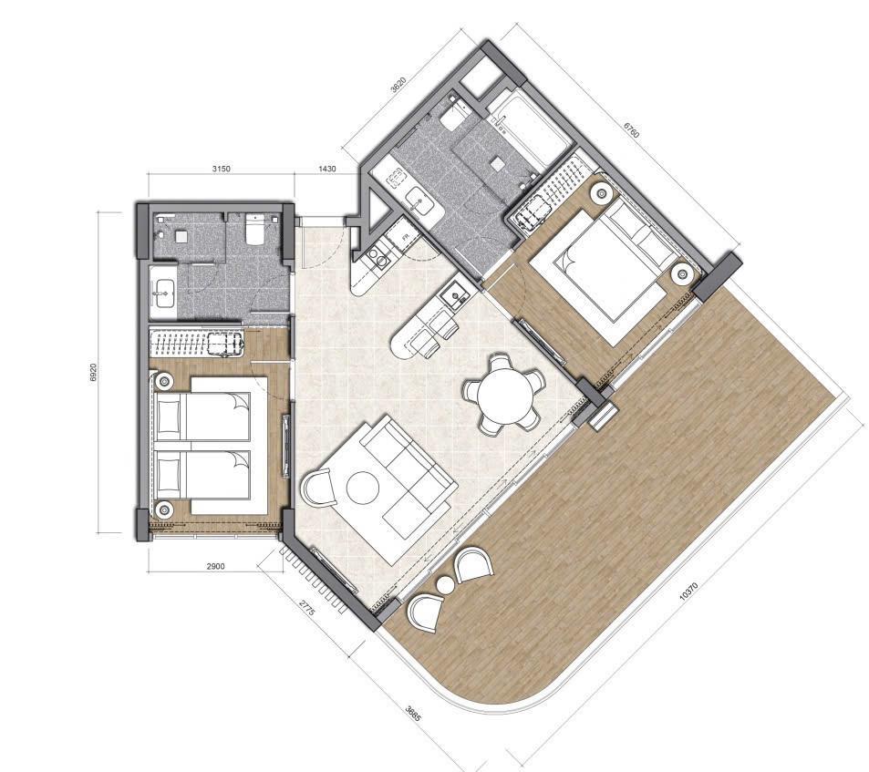 Chỉ từ 7,2 tỷ sở hữu căn hộ 2 phòng ngủ 130,52 m2 view biển tại sanctuary beach residences hồ tràm