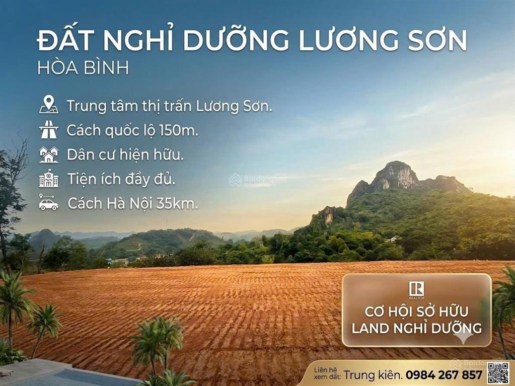 Chỉ 1,5tr sở hữu đất nghỉ dưỡng vip tại tiểu khu 3 thị trấn lương sơn, hòa bình