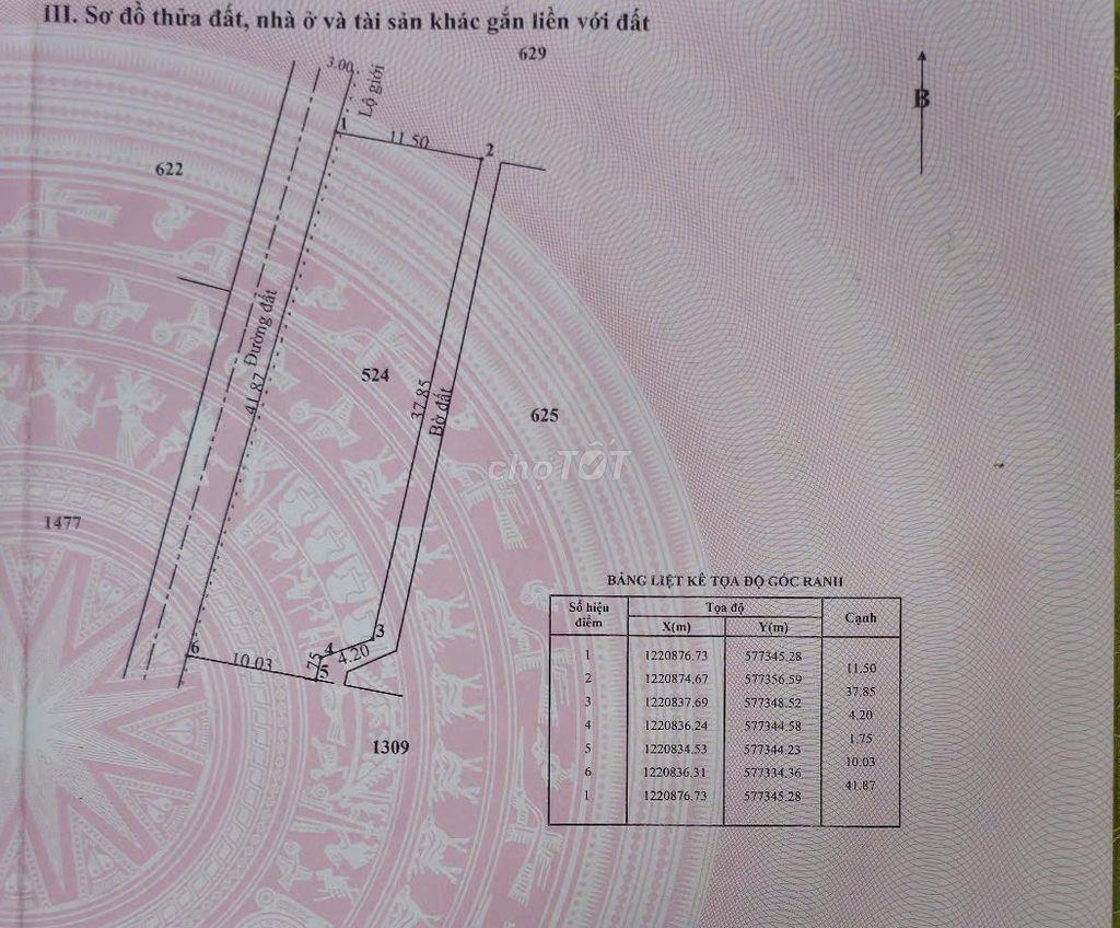 Ngộp giảm giá sâu! Bán gấp lô đất vườn, dt 512m2 ngang 41,8m, TLH