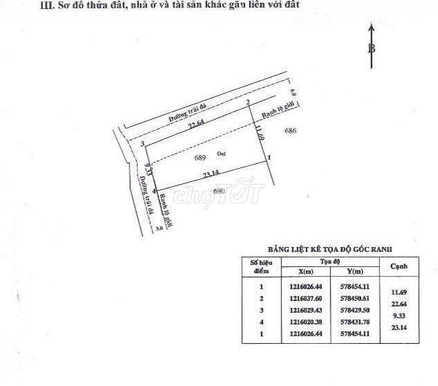 Bán lô đất góc 2 mt đường trải đá xe otô, dt 240m, full thổ, TLH