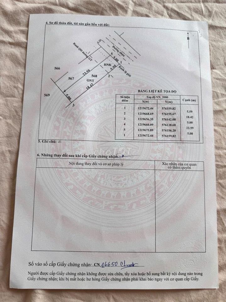 Cắt lỗ nhiều! Bán lô đất mt đường nhưa 583, dt 119m, full thổ, TLH