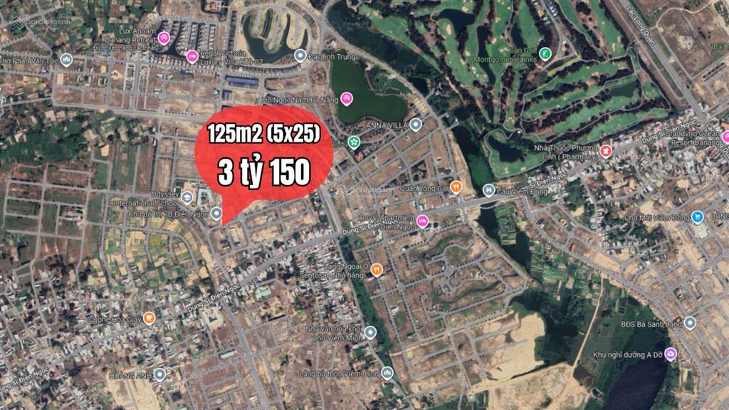 Đẹp rẻ  bán đất đà nẵng chỉ 3 tỷ 150 (cách biển chỉ 1.5km  đường 10m5  gần trường quốc tế)