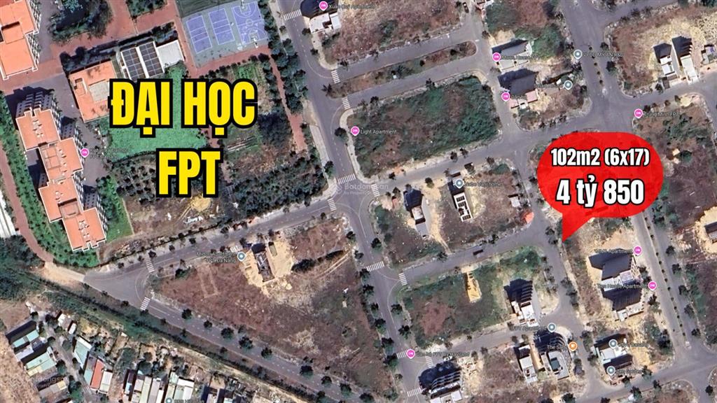 Cắt lỗ, đất fpt sát trường đại học 102m2 chỉ 4 tỷ 850 (chính chủ)