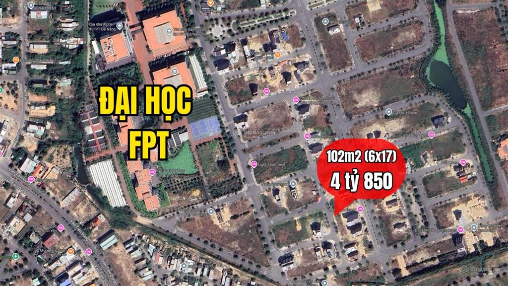 Cắt lỗ, đất fpt sát trường đại học 102m2 chỉ 4 tỷ 850 (chính chủ)