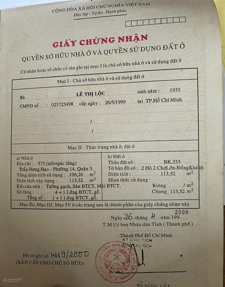 Bán nhà mặt phố mặt tiền tại 573 trần hưng đạo, 11 tỷ, 113,5m2 sàn, hàng hiếm uy tín